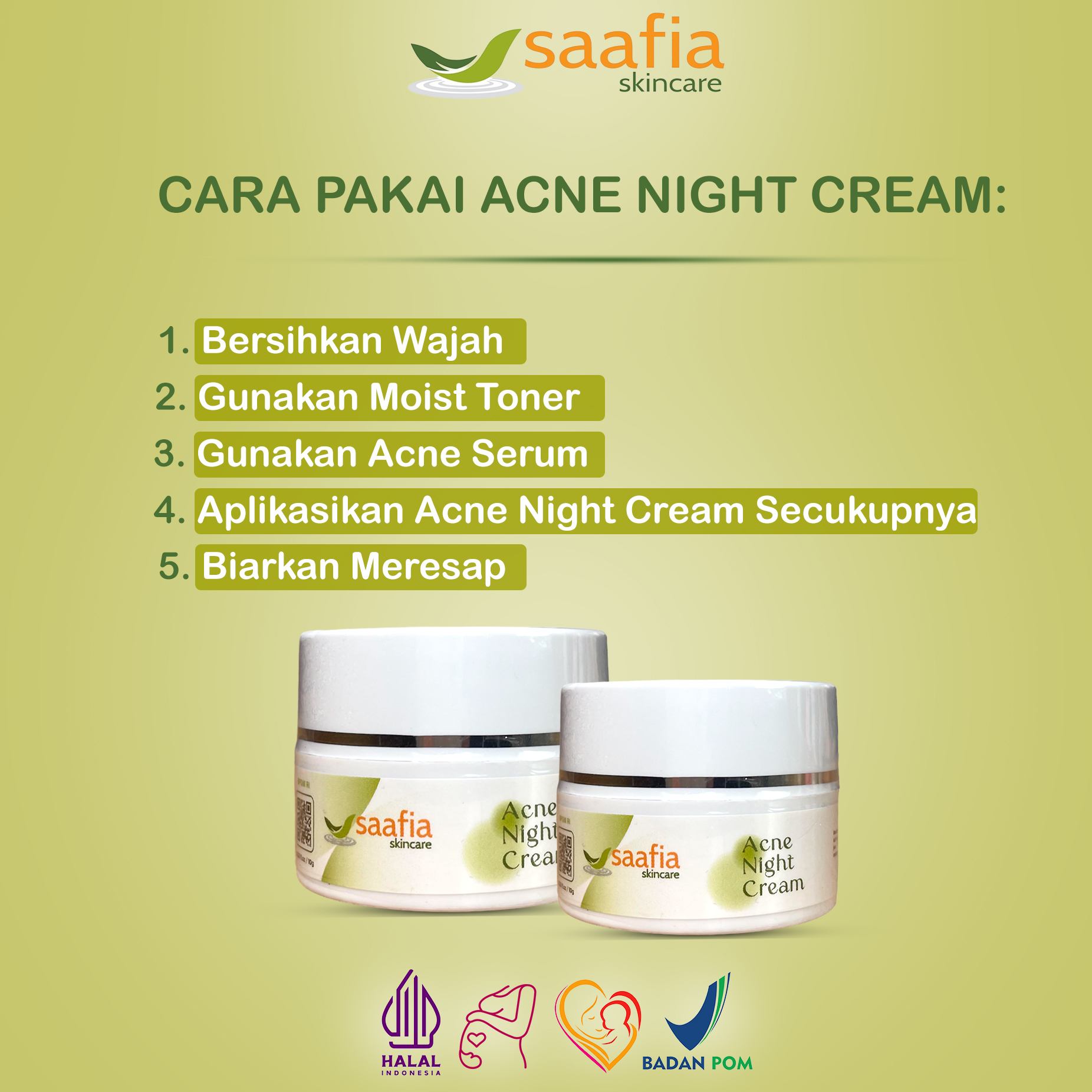Cara Pakai Acne Night Cream