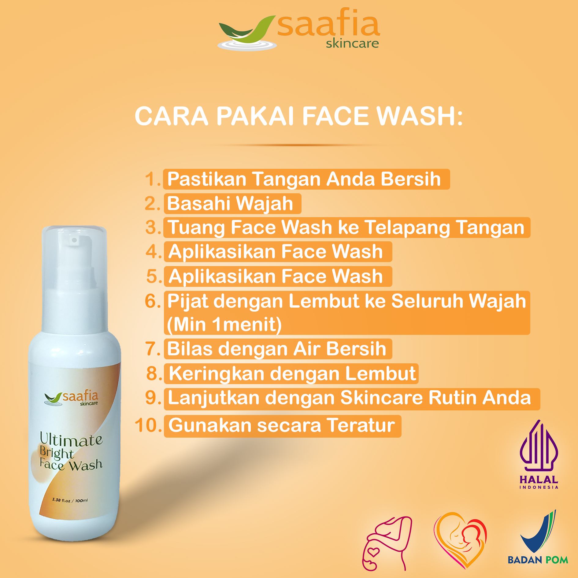 Cara Pakai Ultimate Bright Face Wash